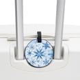 thumbnail image 3 of Christmas Snowflakes 2pcs PU Leather Round Bag Tags with Privacy Cover and Name ID Tag - Suitcase Tags for Travel Luggage, Handbags, Backpacks, School Bags, 3 of 6