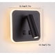 thumbnail image 2 of Aplique de pared Cama negra LED con pared interior Foco ajustable Lámpara de lectura Lámpara de pared de aluminio para pasillo Dormitorio Escaleras Hoteles Lámpara de noche interior 3000K (3W + 10W) brillar Moderno, 2 of 7