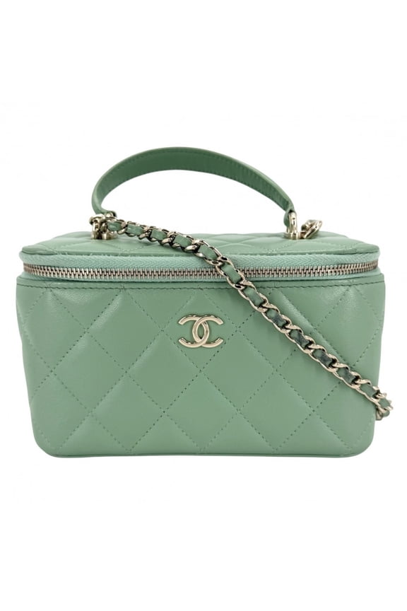 Pre-Owned Chanel Women's Matelass Vanity Bag, Chain Shoulder Mini Pouch, Crossbody Handbag,...