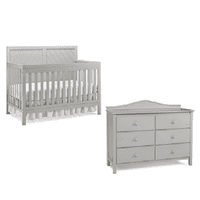Fisher-Price 2 Piece Nursery Furniture Set with 6 Drawer Dresser + Buckland 4-in-1 Crib