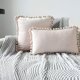 thumbnail image 1 of Nvzi Funda de almohada lumbar con terciopelo suave y sólido, decorativa para sofá, dormitorio, coche, 1 pieza (rosa claro, 12 x 20 pulgadas), 1 of 1
