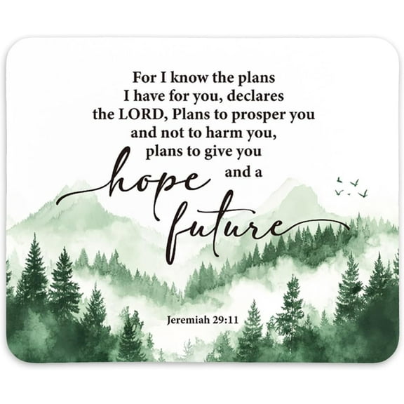 Christian Bible Verses Mouse Pad,Christian Desk Accessories,Non-Slip Rubber Base Mousepads for Home Office Dorm Desk Decor,Gifts for Christians 9x8 inches