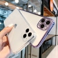 thumbnail image 2 of Étui de Protection de Téléphone en Tpu Galvanisé de Luxe, Étui Transparent pour iPhone11promax series Violet, 2 of 4