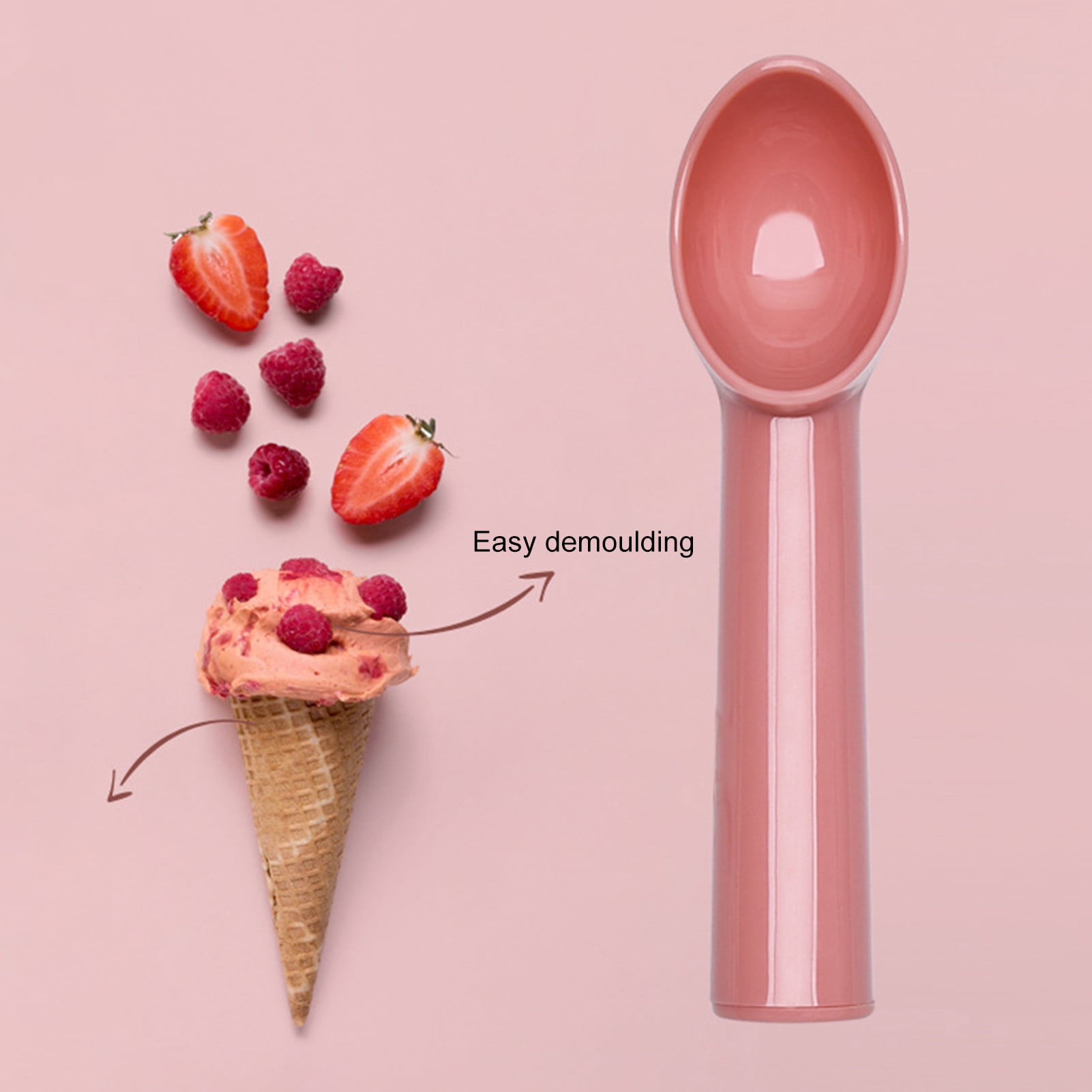 Shebeky 1 Set Ice Cream Scoop Food Grade Cold-Resistant Plastic Watermelon Fruit Ball Spoon Dessert Scoop for Home