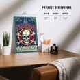 thumbnail image 4 of Florida, Skull and Crossbones (12x18 Aluminum Art, Indoor Outdoor Metal Sign Decor), 4 of 5