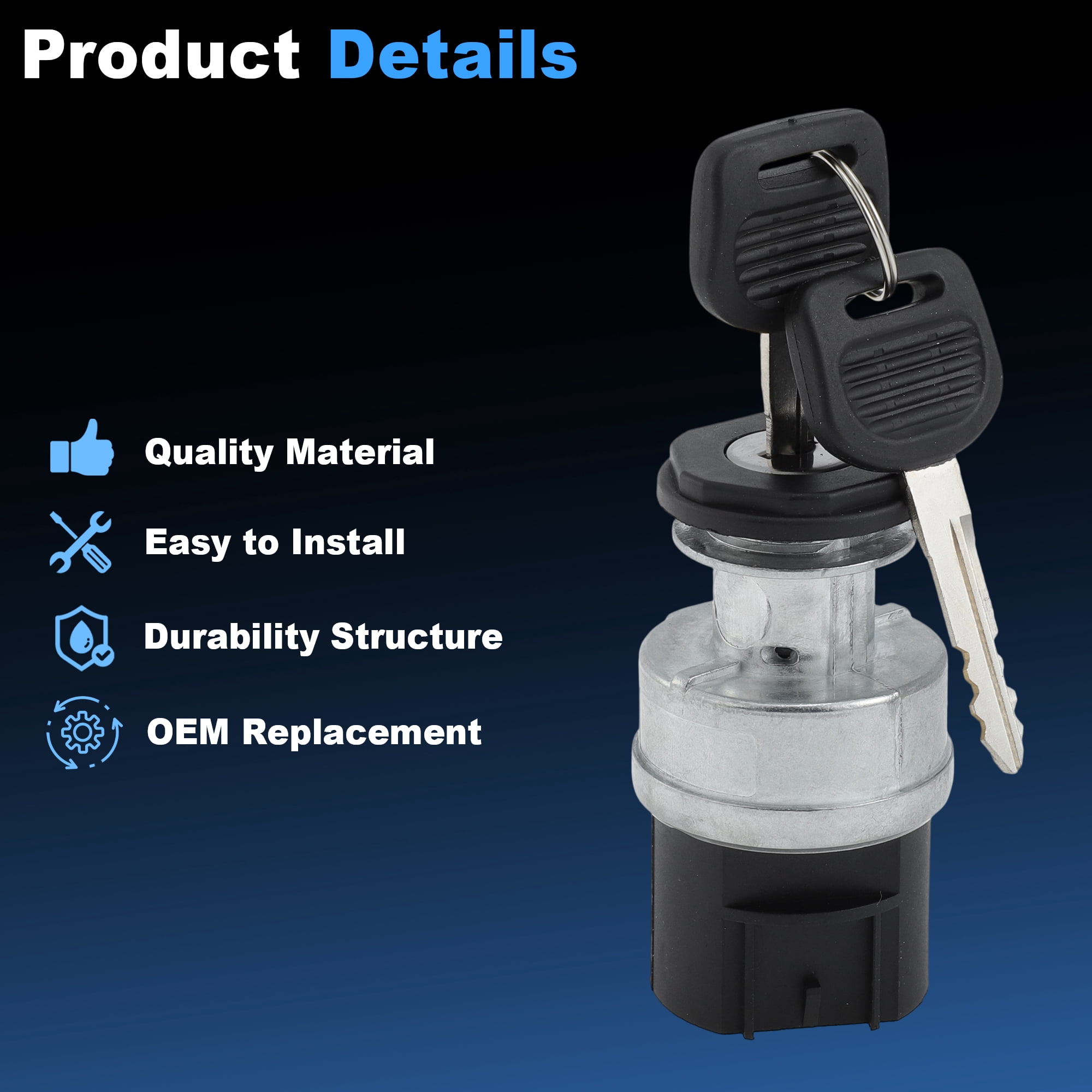 for International Ignition Switch with Key Replacement for International 4400 7-TON 11-TON, Ignition Starter Switch Replaces 3545580C2/3545580C1/3545580C/KG27057/4201104