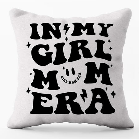 

in My Girl Mom Era Throw Pillow Covers 16x16 inch，Girl Mom Club Pillowcase New Mom Gift Expecting Mom Gift，Mom Gifts for Birthday，Mom Gift from Daughter Son