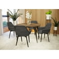 thumbnail image 4 of LeisureMod Markley Modern Leather Dining Arm Chair With Metal Legs Set of 4, 4 of 10