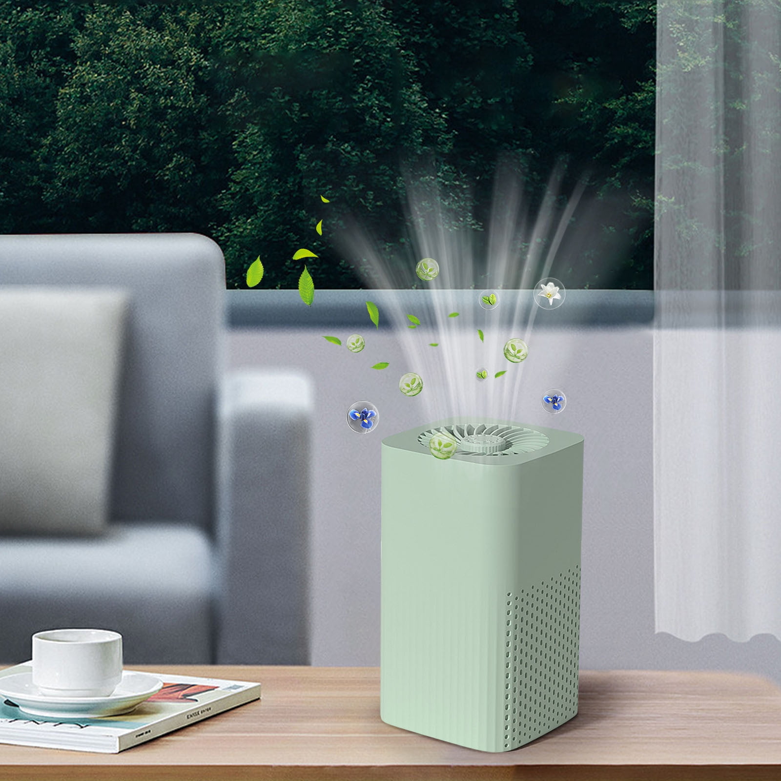 Zatoumnr USB Purifier Home and Car Desktop Indoor Air Filtration and Purification Includes 2x Filters, 2x Aroma Pads, 1x Core