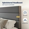 thumbnail image 5 of Allewie Modern Queen Size Platform Bed Frame with 4 Storage Drawers and Velvet Upholstered Headboard, Wooden Slats Support, Grey, 5 of 8