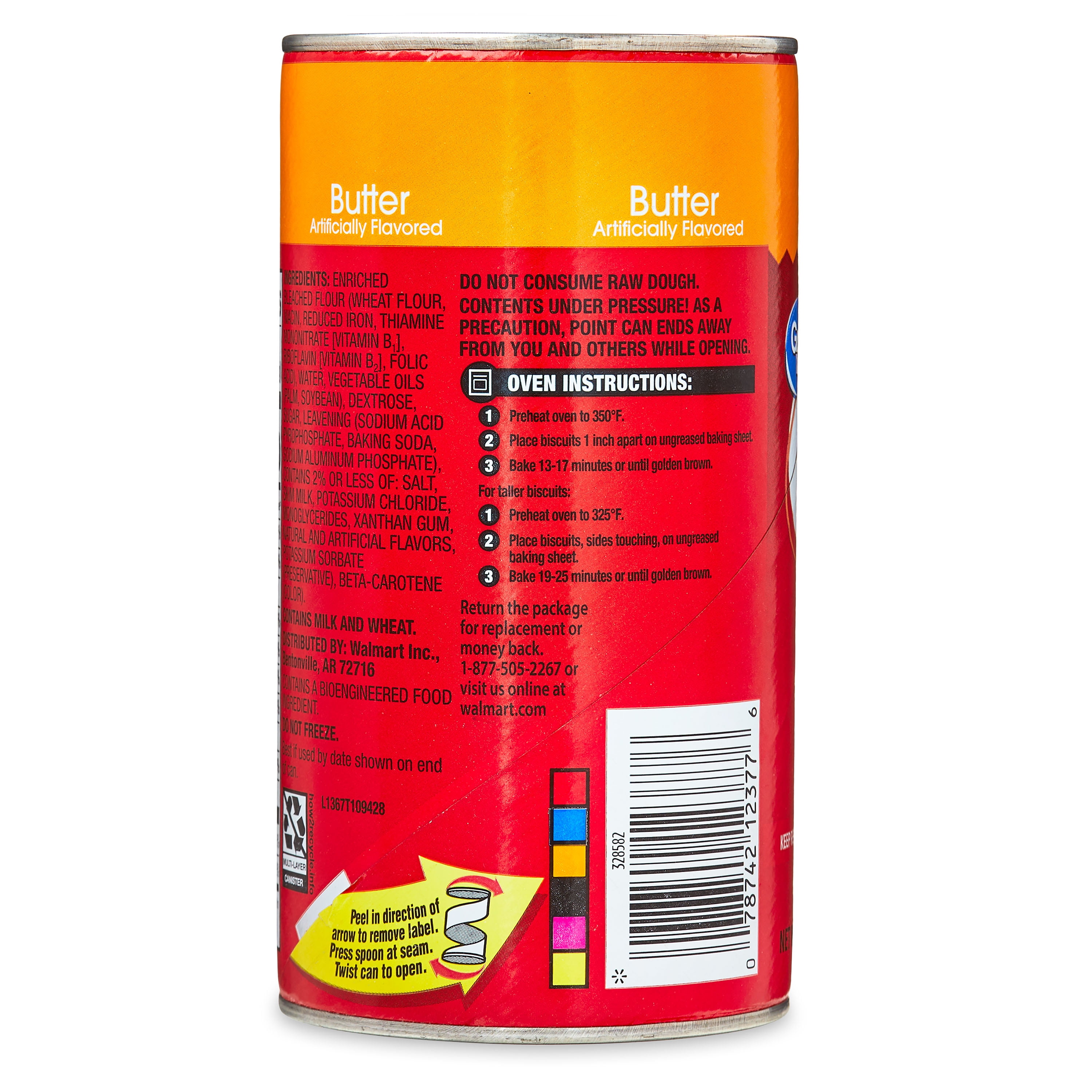 Great Value Butter Flavor Jumbo Biscuits, 16 oz, 8 Count