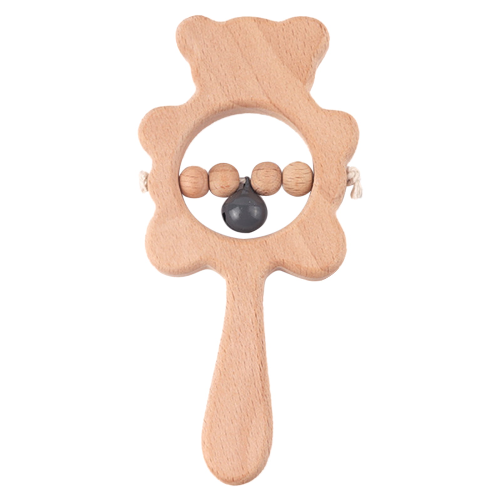 Wood Teether Ring Baby Montessori Developmental Teething Grasping Infant Toy 