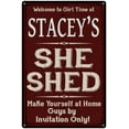thumbnail image 1 of STACEY'S She Shed Red Sign Lady Cave Sign 16 x 24 Matte Finish Metal 116240088214, 1 of 1