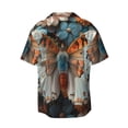 thumbnail image 5 of KLL Butterfly and Bloom Beauty Print Men's Shirt Short Sleeve Button Down Summer Cuba Beach Shirts- Large, 5 of 5