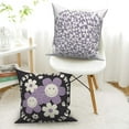 thumbnail image 4 of Purple Floral Throw Pillow Covers 16x16 Set of 4,Daisy Flower Pillow Cases for Bed Couch Home Decor, 4 of 6