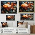 thumbnail image 4 of Designart "Orange Fish in Geometric Style I" Animals Floater Framed Canvas Print, 4 of 7
