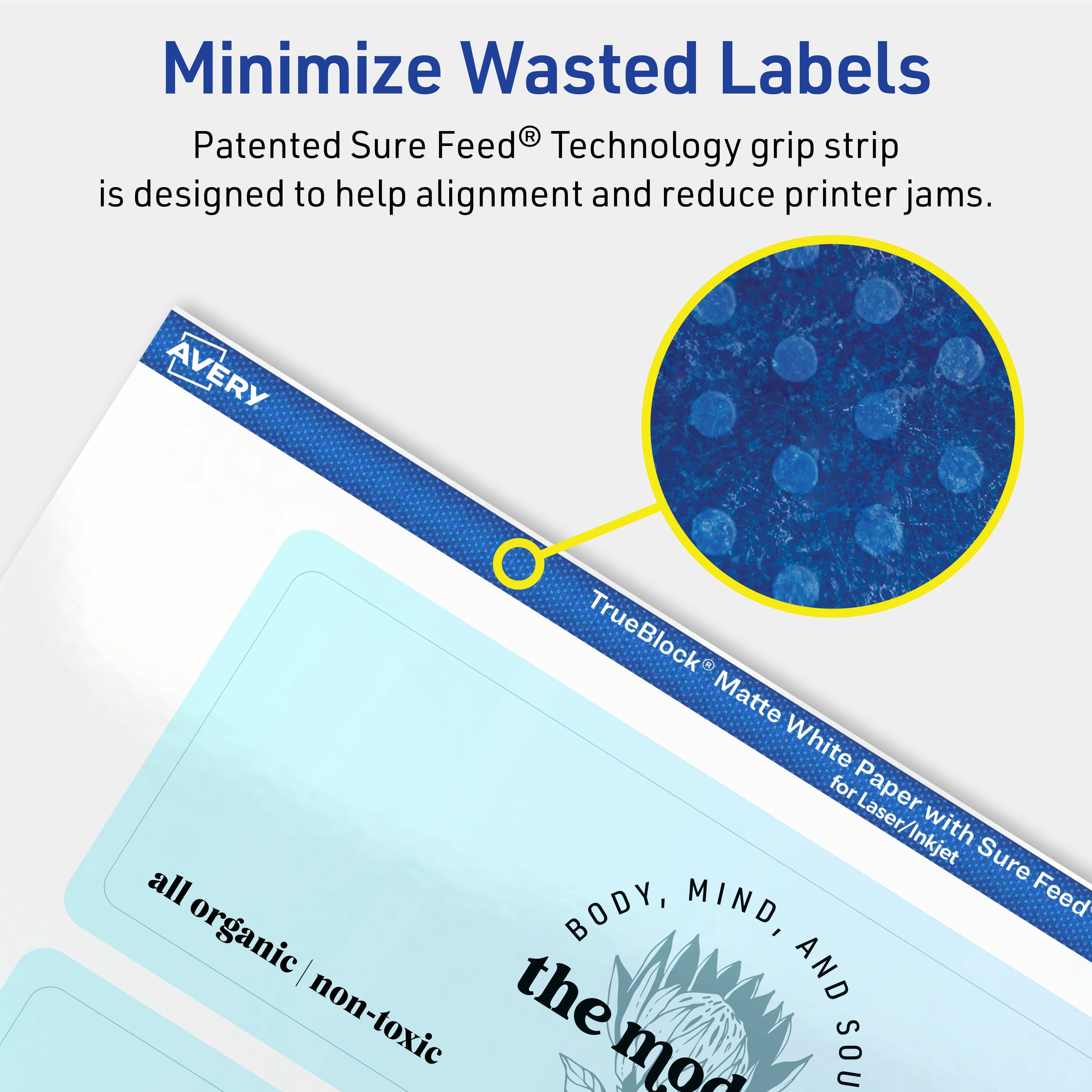 Avery TrueBlock Rectangle Labels, 2" x 6", 400ct
