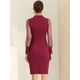 thumbnail image 4 of Vestido Midi Allegra K Elegante Manga Larga Borgoña M, 4 of 5