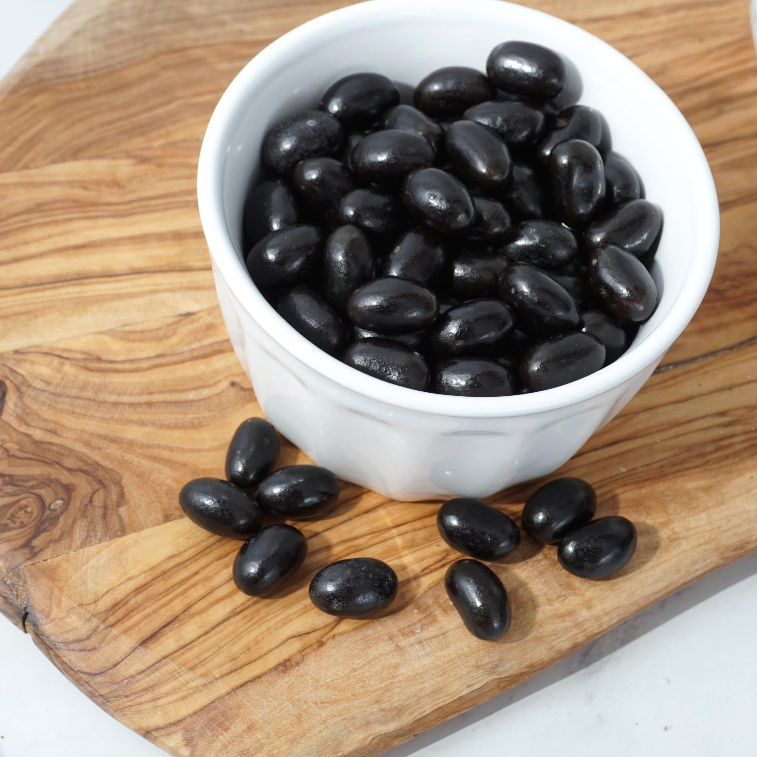 Black Jelly Beans, 4 Pound Bulk Bag, Black Licorice Flavor, The Hampton Popcorn & Candy Company