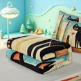 thumbnail image 5 of meiyoeat Mid Century Black Cat Art Zipper Full Size Comforter Sets with Fitted Sheet and 2 Pillowcases,Retro Print Zipper Bedding Set,Light Gray Reversible,4-Piece, 5 of 7