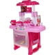 thumbnail image 4 of Juego de cocina de simulación de cocina para niños con música ligera, estufa de madera, accesorios para bebés (rosa), 4 of 6