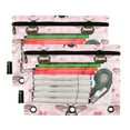 thumbnail image 2 of Bees and Heart 2 Pack Pencil Pouch for 3 Ring Binder Smooth Zipper Folders with Pockets Clear Window Pencil Case, 2 of 6