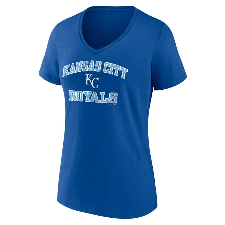Women's Royal Kansas City Royals Heart and Soul V-Neck T-Shirt