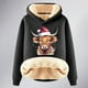 thumbnail image 4 of WILLBEST Sudadera para Mujer, Estilo Vaquero Navideño, con Capucha y Estampado Grueso Grande, 4 of 4