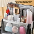 thumbnail image 2 of Methold Bolsa de maquillaje de gran capacidad con compartimentos Todo organizado fácilmente Bolsa de maquillaje grande Carpetas de archivos beige, 2 of 6