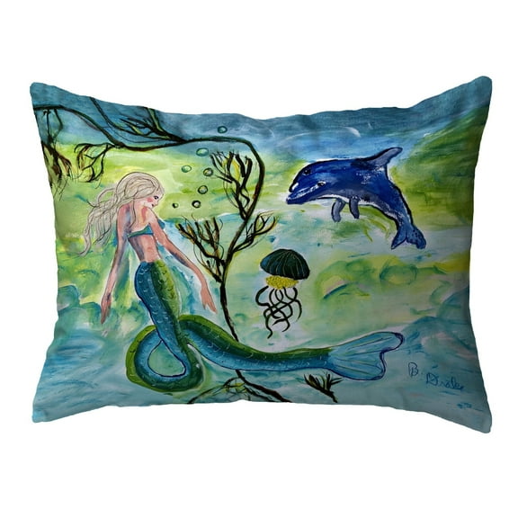 Mermaid and Jellyfish Noncorded Pillow 16x20 Medium