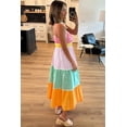 thumbnail image 2 of Women's Multicolor Colorblock High Waist Flowing Maxi Dress with Pockets - [ZhiHiMeRi] | (US 12-14)L, 2 of 6