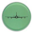 thumbnail image 1 of RC-135 Coaster Laser Engraved Leatherette - Round Coasters - Many Colors - Single / Coasters Sets - rc135 reconnaissance aircraft, 1 of 3
