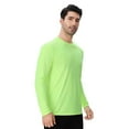 thumbnail image 5 of High Visibility Crewneck Safety Tee with Long Sleeve, M Size Neon Green Safe Shirt, Men's Hi Vis Work Long Sleeve Safety T-Shirt 100% Polyester, 5 of 6