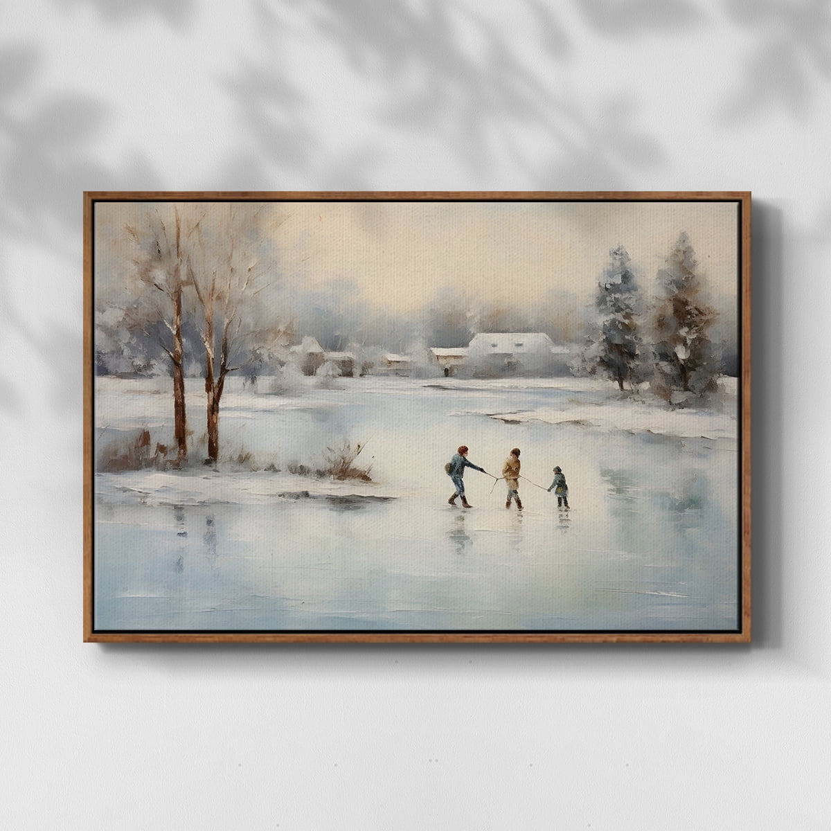 Vintage Landscape-CCXXI By Wexford Home Framed in Walnut Wood Gallery Wrapped Canvas 17 in. x 25 in.