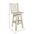 thumbnail image 2 of Homestead Collection Counter Height Barstool w/ Back & Swivel w/ Laser Engraved Wolf Design, Ready to Finish, 2 of 11