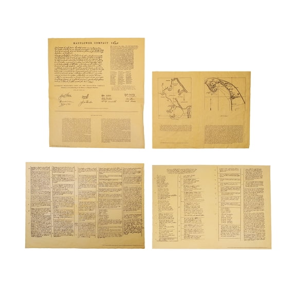 Historical Document Mayflower Compact Parchment Paper Poster Home Decor Wall Art