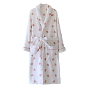 Women Robes Women's Flannel Bathrobe Soft And Warm Double Velvet Bathrobe And Loungewear Woman Flannel Pajamas