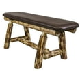 thumbnail image 3 of Glacier Country Collection Plank Style Bench, 45 Inch w/ Saddle Upholstery, 3 of 4