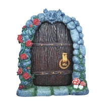 SLYNSHome Artificial Gnome Door Sculpture Fairy Door for Garden,Wood Gnome Home Ornaments Decoration for Kids Room,Wall and Trees Outdoor Miniature Fairy Garden Outdoor Decor Accessories