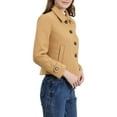 thumbnail image 5 of REFINED ATTIRE Women's Short Peacoat Turn Down Collar Single Breasted Button Closure Overcoat Khaki S, 5 of 8
