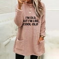 thumbnail image 2 of Jinhomg Oversized Fleece Pullover for Women Plus Size Thermal Cozy Long Sleeve Sweatshirts Trendy Letter Print Loungewear Tunic Tops with Pockets Pink XXXL, 2 of 5