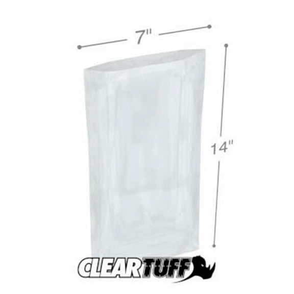 International Plastics PB10714 7 x 14 in. Clear Poly Bags, 0.00125 Gauge - Case of 1000