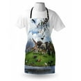 thumbnail image 3 of Africa Apron Tropic Animal Collage in the Valley with Lion Parrot Swans Elephants and Flamingos, Unisex Kitchen Bib Apron with Adjustable Neck for Cooking Baking Gardening, Multicolor, by Ambesonne, 3 of 3