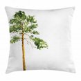 thumbnail image 1 of Tree Throw Pillow Cushion Cover, Aquarelle Sketch of Wild Nature Forest Element Painting Long American Pine, Decorative Square Accent Pillow Case, 18 X 18 Inches, Pale Coffee Fern Green, by Ambesonne, 1 of 2