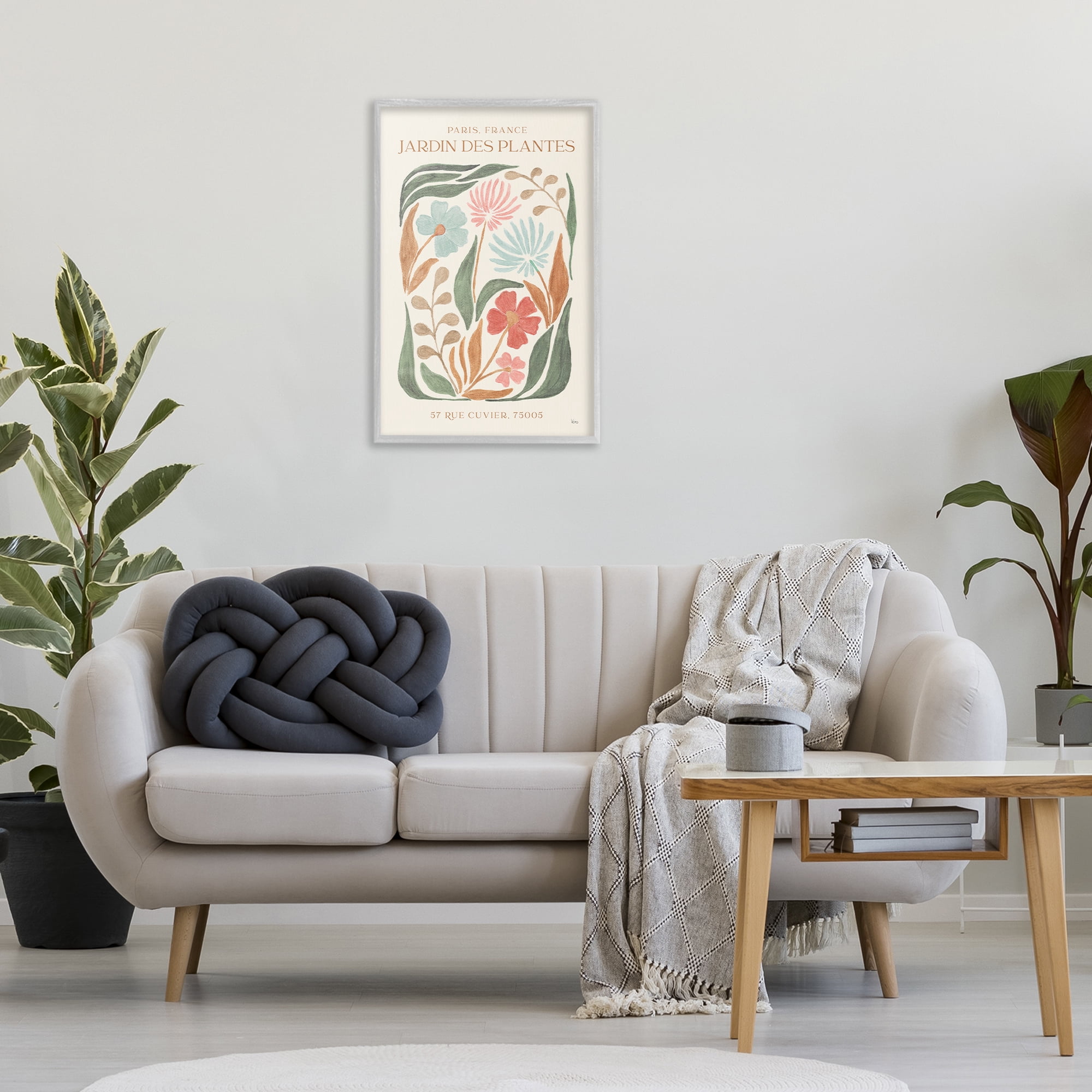Stupell Industries French Exhibition Florals Botanical & Floral Painting Gray Framed Art Print Wall Art, 20 x 30