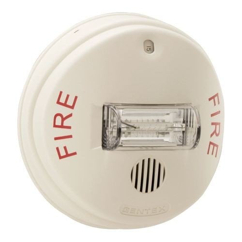 Gentex Fire Evacuation Strobe & Horn Ceiling Mount OffWhite Faceplate