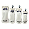 thumbnail image 3 of koolsoo 4Pcs Golf Wood Club Headcover PU Leather Waterproof Protector Gray3, 3 of 8