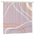 thumbnail image 2 of YFYANG Waterproof Bathroom Shower Curtain, Pink Line Art Shower Curtain Set with Hooks, Home Bathroom Tub Decor - 72 "x72", Plastic Hooks, 2 of 7