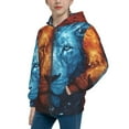 thumbnail image 2 of Kdxio Red And Blue Fire Lion Pattern Kids Boys Girls Zip Up Hoodie 3D Printed Hooded Sweatshirt Hoody Coat with Pocket 7-12 Y-Small, 2 of 6