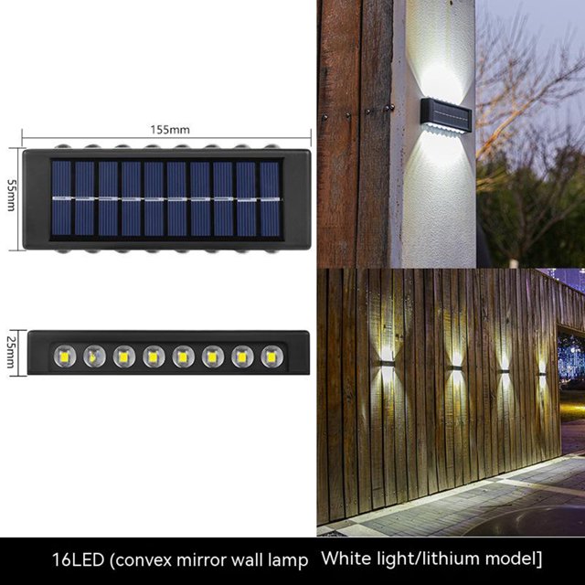 Applique Solaire Extérieure Ip65Up Bas Lampadaires pour Jardin Rue Balcon Décoration